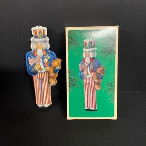 1984 Hallmark Keepsake Ornament, UNCLE SAM, Pressed Tin